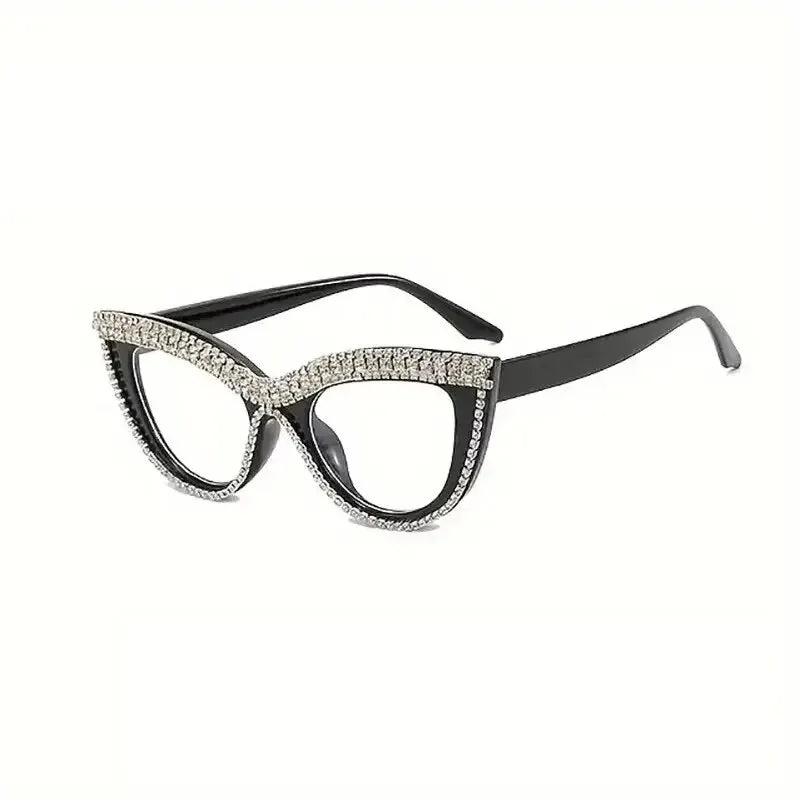 New Fashion Trend Diamond-Encrusted Cat Eye Blue Blocking Glasses | Computer Protection Glasses ShopOnlyDeal