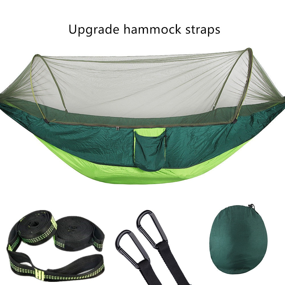 Experience Outdoor Bliss in 2023 with our Camping Hammock with Mosquito Net - Pop-Up Light, Portable Parachute Hammocks for Swing and Sleeping. Your Ultimate Camping Stuff! ShopOnlyDeal