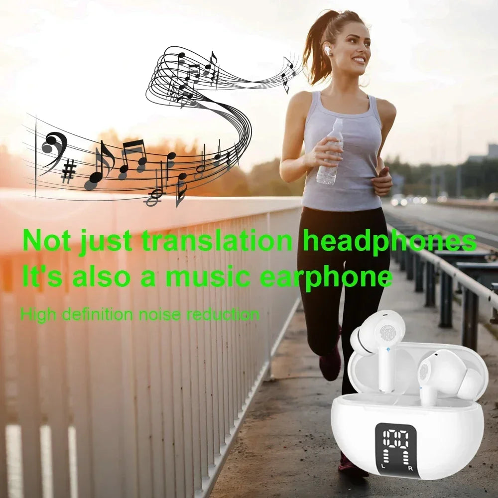 Wireless Translator Earbuds BT Headphones Ear Buds with Microphones Charging Case Support Real-time Translation in 144 Languages ShopOnlyDeal