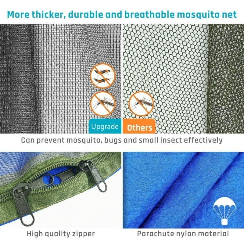 Experience Outdoor Bliss in 2023 with our Camping Hammock with Mosquito Net - Pop-Up Light, Portable Parachute Hammocks for Swing and Sleeping. Your Ultimate Camping Stuff! ShopOnlyDeal