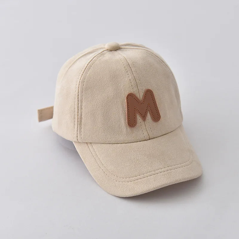 Spring Summer Children Baseball Cap | Suede M Letter Baby Hat | Outdoor Casual Boys & Girls Kids Adjustable Sun Visor Caps ShopOnlyDeal