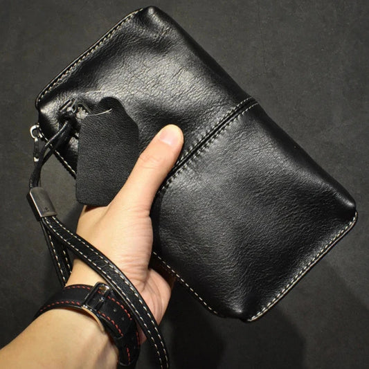 Men's Genuine Leather Clutch | High-Quality Long Wallet, Women's Luxury Mobile Phone Bag, Credit Card Holder Purse, Wrist Bags | Stylish, Functional Design for Everyday Use ShopOnlyDeal