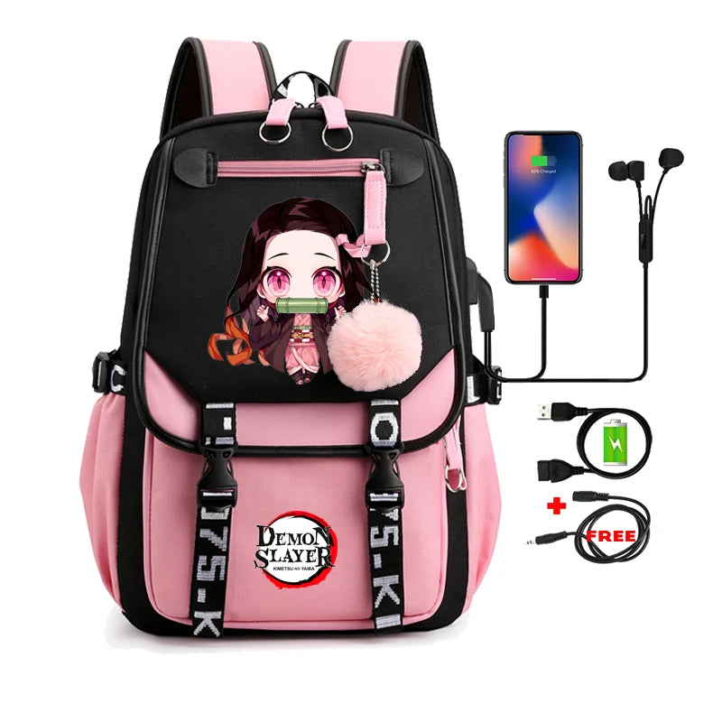 Anime Adults Large Capacity Backpack Bags Demon Slayer Nezuko Kawaii Cartoon School Bag forManga To Travel Daily Girls Bookbags ShopOnlyDeal