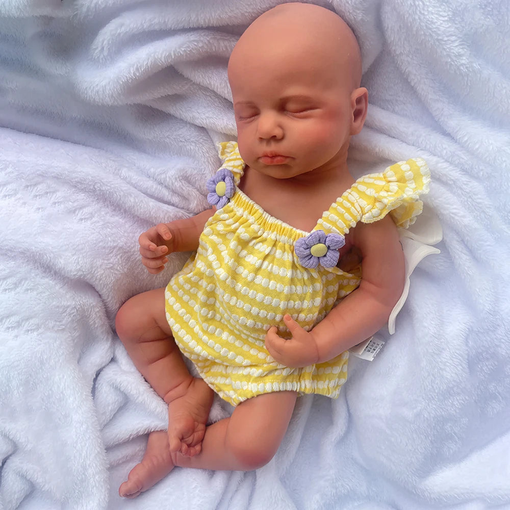 Full Body Silicone Reborn Baby Girl Loulou 20Inch 1:1 Lifelike Silicone Bebe Washable Newborn Dolls for Kids Teaching ShopOnlyDeal