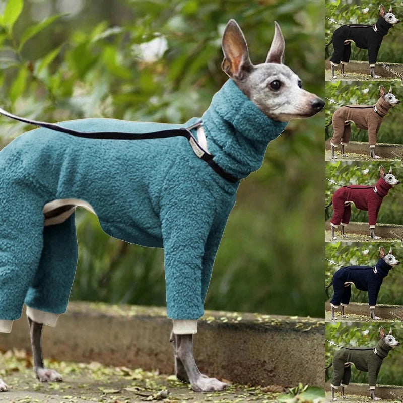 Warm Fleece Overalls for Dogs Dog Clothes Long Neck Collar Jacket for Large Dogs Alaskan Jumpsuit Romper Malamut 8 Colors Winter ShopOnlyDeal