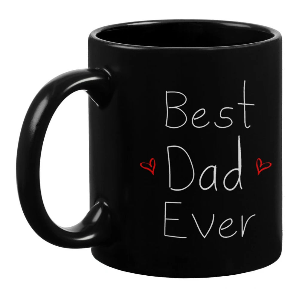 Best dad ever 11oz Black Ceramic Coffee Mug father day gift cup papa home tea mug ShopOnlyDeal