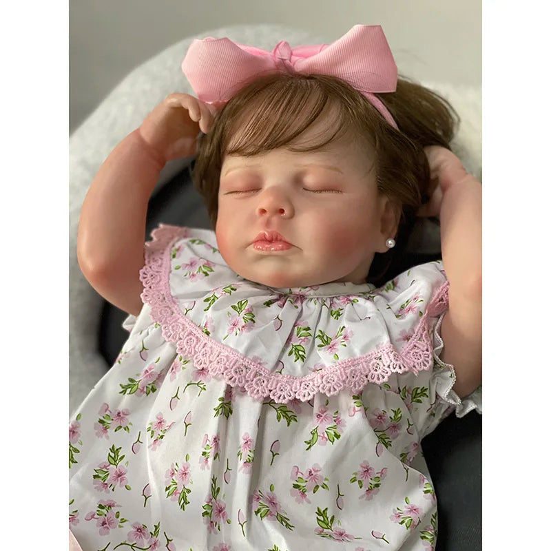 48cm Cute Baby Doll LouLou with Hand Rooted Hair Cotton Body  Sleeping Baby Doll 3D Painting with Visible Veins ShopOnlyDeal