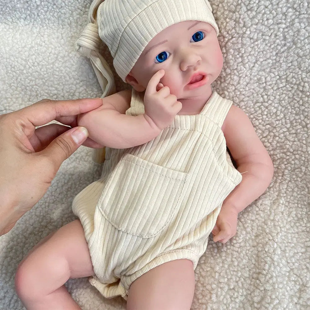 Pretty 18" Silicone Reborn Baby Girl Floppy Real 3D Skin Painted Washable Newborn Doll Xmas Gift Collectibles Kids Toy ShopOnlyDeal