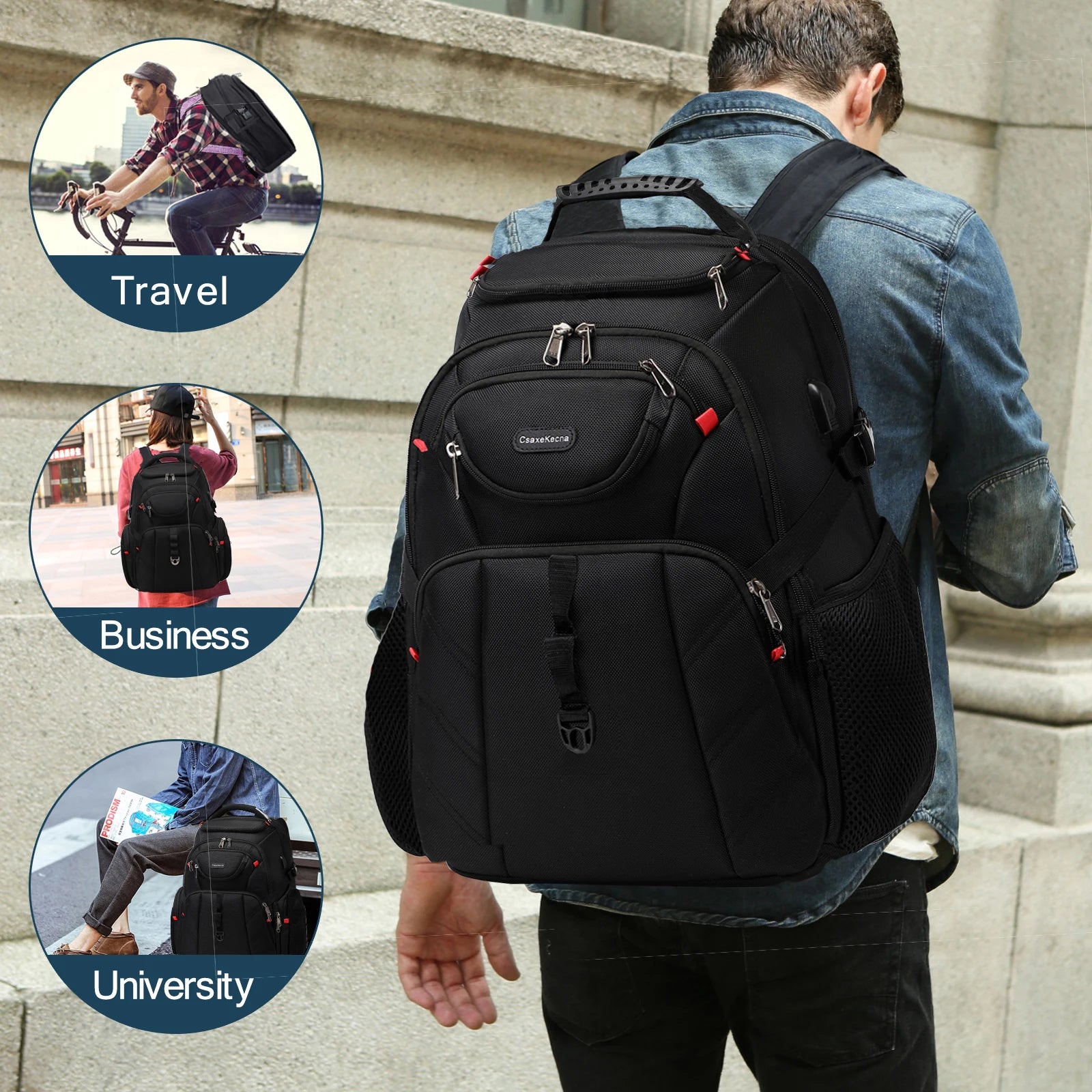 Travel Laptop Backpack | 17 Inch Business Durable Backpack with USB | Waterproof University Backpack for Men and Women ShopOnlyDeal