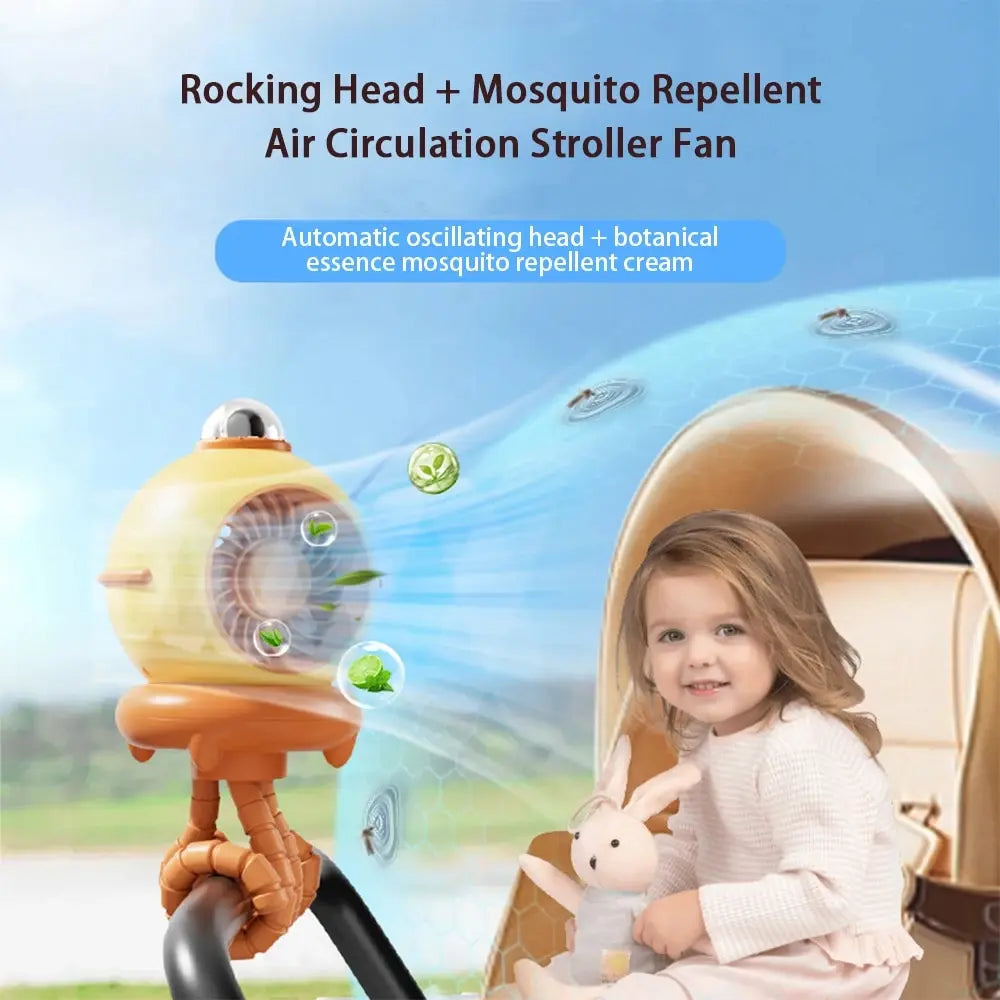 A Powerful Baby Fan With A Range Of 10 Hours Can Repel Mosquitoes And Shake The Head Suitable For Use In Multiple Places ShopOnlyDeal