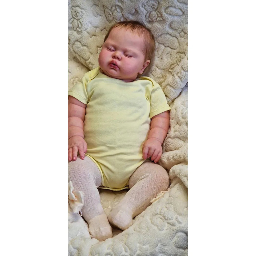 24Inch Finished Painted Reborn Baby Doll Pickle with Rooted Hair Lifelike Reborn Toddler Dolls 3D Skin Tone Muñeca Reborn Bebe ShopOnlyDeal