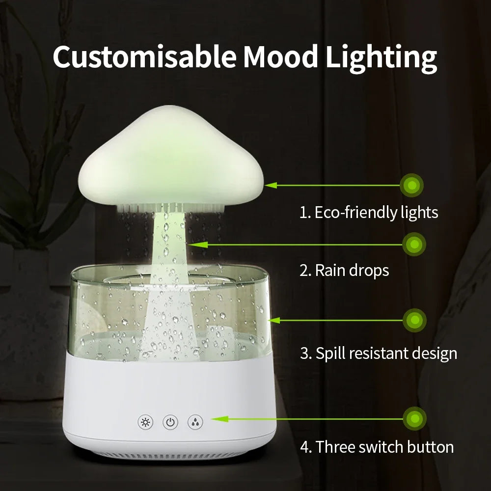 300ML Mushroom Rain Cloud Air Humidifier Colorful Night Light Moisturize Skin Relieve Fatigues for Friends Family Gifts ShopOnlyDeal