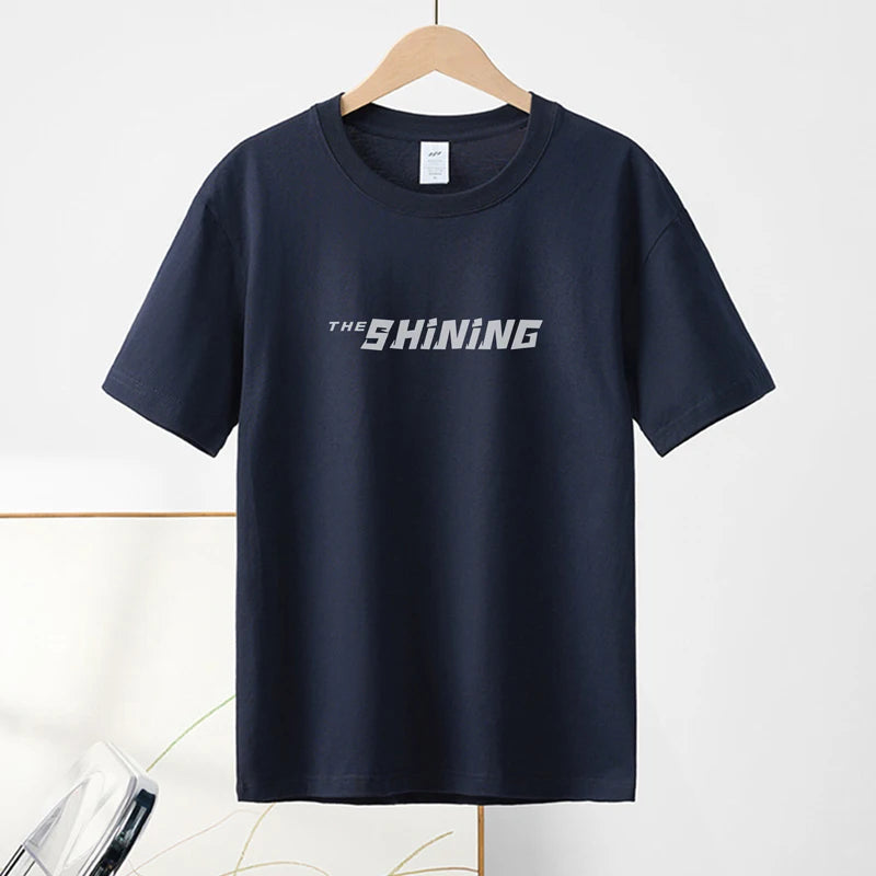 2024 Summer New Pure Cotton Letter Printed Men T-shirts | Short Sleeve Casual Solid Color Simple Thin Men Tops ShopOnlyDeal