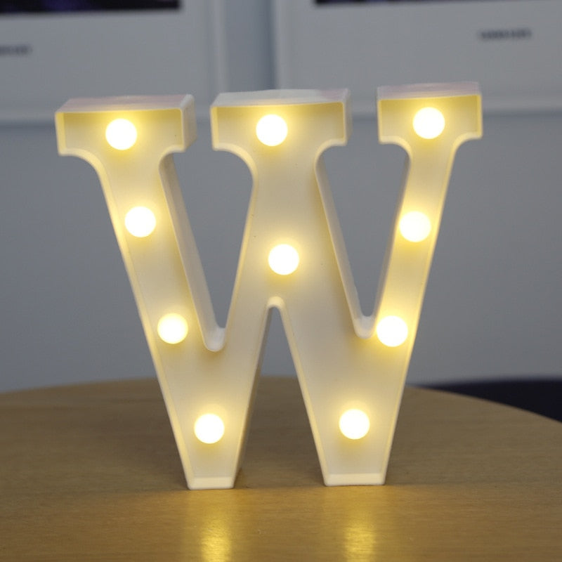 Decorative Letters Alphabet Letter LED Lights Luminous Number Lamp Decoration Battery Night Light Party Baby Bedroom Decoration ShopOnlyDeal