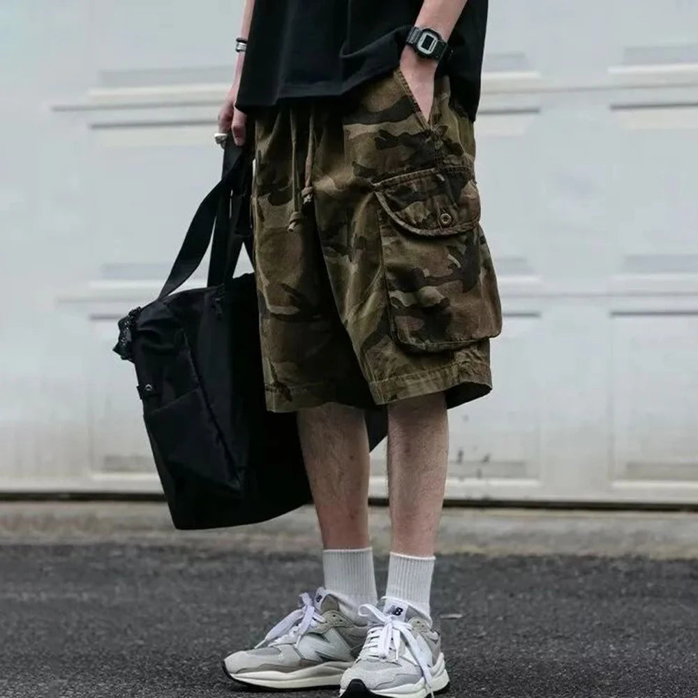 Mens Casual Military Shorts American Street Workwear Camouflage Shorts Summer Fashion Casual Multi-Pocket Five-Quarter Pants ShopOnlyDeal