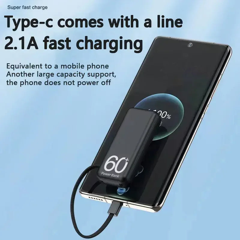 30000mAh Mini Power Bank Cellphone Fast Charging External Battery For Iphone Portable Emergency Own Line Powerbank For Huawei ShopOnlyDeal