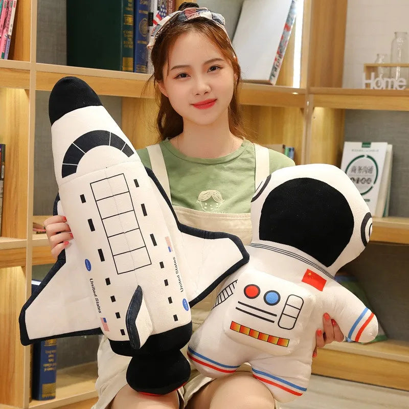 Home Textile Ornament Creative Astronaut Rocket Pillow Plush Toy Spaceman Doll Space Shuttle Ragdoll Doll Birthday Gift ShopOnlyDeal