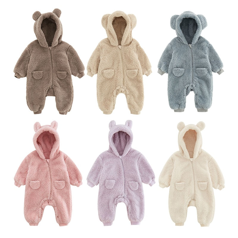 0-2Y Newborn Baby Rompers Spring Autumn Warm Fleece Baby Boys Costume Baby Girls Clothing Animal Overall Baby Outwear Jumpsuits ShopOnlyDeal