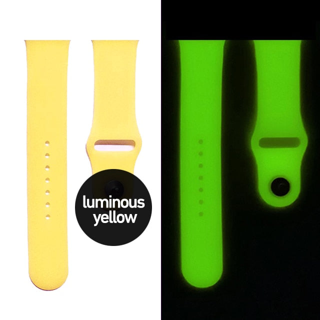 Silicone Glow Luminous Band Straps for Apple Watch iwatch SE S345678 Sport Loop Bracelet 38/40/41/42/44/45mm For iwatch Ultra 49 ShopOnlyDeal