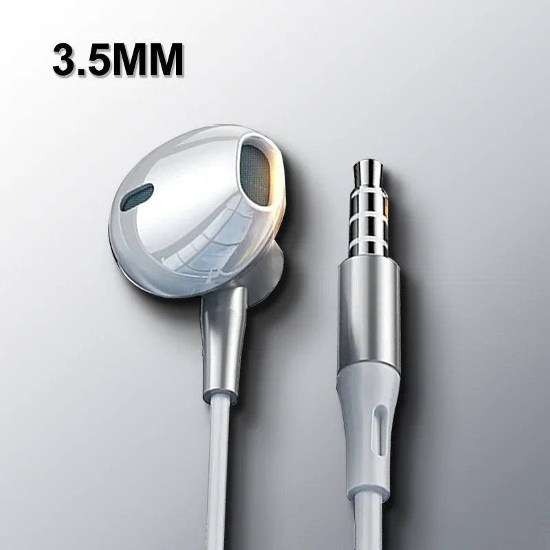 HiFi USB Type C Headphone Bass Stereo Volume Control Earbud  Mic 3.5mm Wired Earbuds For Galaxy Samsung S24 S23 Xiaomi Computer ShopOnlyDeal