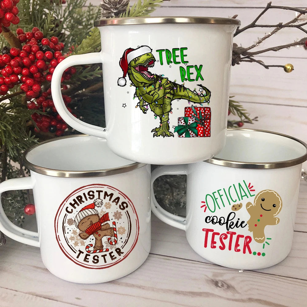 Retro Print Christmas Mug Coffee Mugs Xmas Hot Cocoa Juice Cups Christmas Family Party Drink Beer Juice Cup Xmas Present Cups ShopOnlyDeal