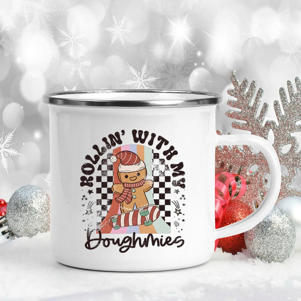 Retro Print Christmas Mug Coffee Mugs Xmas Hot Cocoa Juice Cups Christmas Family Party Drink Beer Juice Cup Xmas Present Cups ShopOnlyDeal