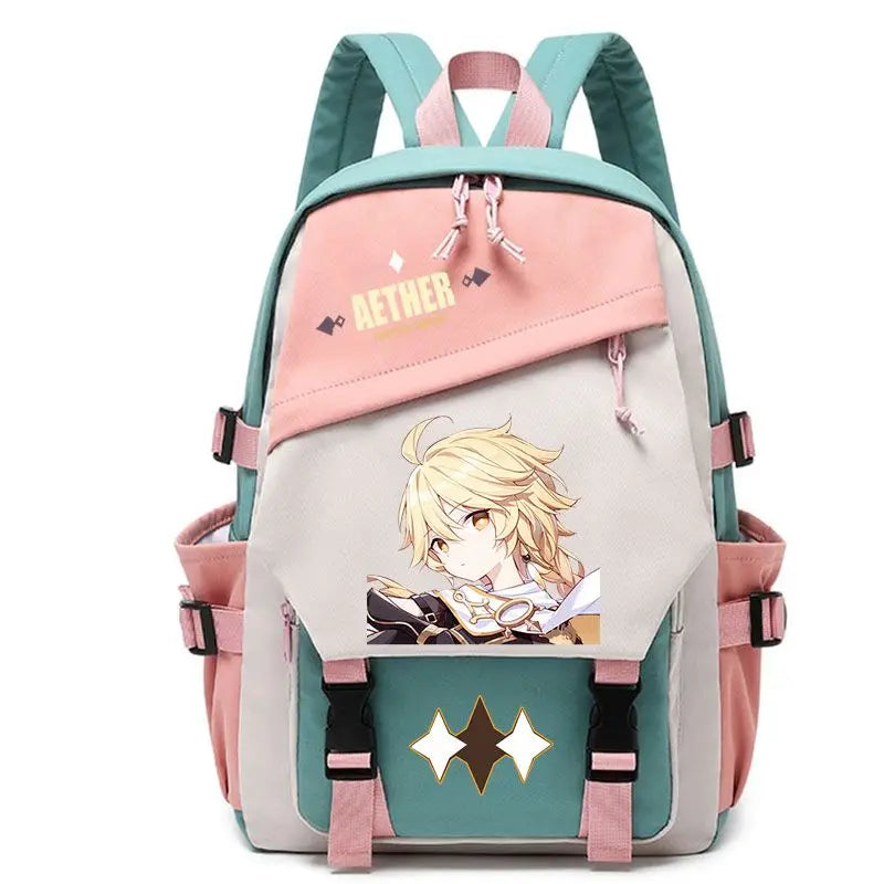 Genshin Impact Anime Cosplay Students School Bag Backpack Beelzebul Ayaka Xiao Bookbag Travel Rucksack Outdoor Boys Girls Gifts ShopOnlyDeal