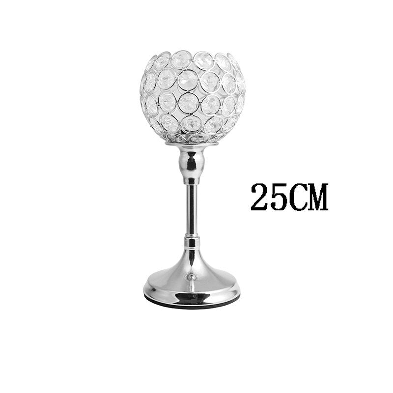 Crystal Tealight Candle Holders Metal Glass Candlesticks Wedding Table Centerpiece Party Christmas Home Decoration ShopOnlyDeal