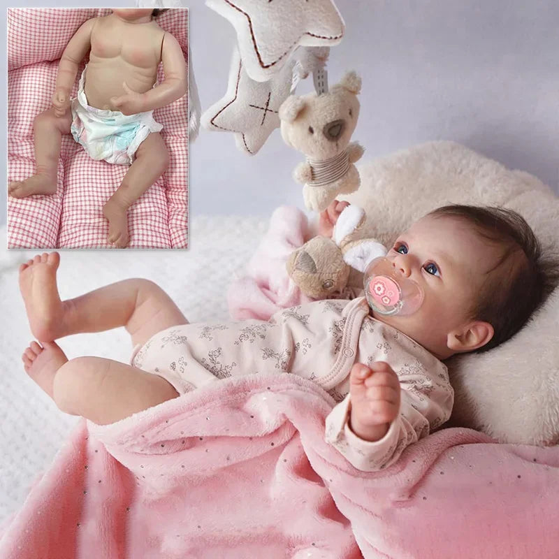 48CM Full Silicone Body Felicia Reborn Baby Doll Awake Newborn Baby Size 3D Skin Visible Veins Collectible Art Doll ShopOnlyDeal