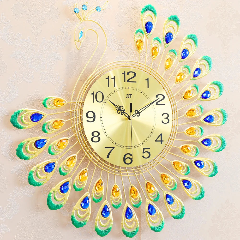 Simple Clocks and Watches Wall Decor Peacock Creativity Large Wall Clock Popular Models Decoration for Home Garden ShopOnlyDeal