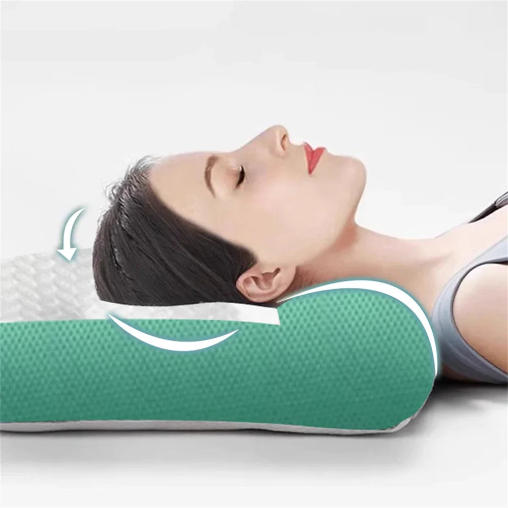 Cervical Memory Foam Pillow, Ergonomic Goose Down Pillow, Sleep Enhancing Cervical Support Comfort Goose Down Pillow, Enhancing ShopOnlyDeal