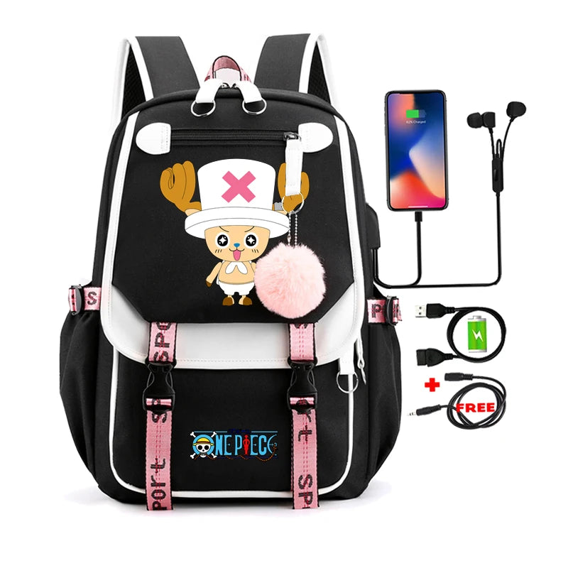 Anime One Piece Nezuko Kawaii Cartoon School Bag for Adults | Large Capacity Backpack Bags Manga To Travel Daily Girls Bookbags ShopOnlyDeal