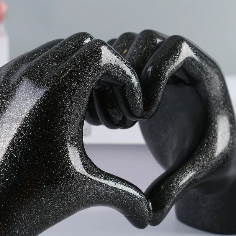 Nordic Heart Gesture Sculpture Resin Abstract Hand Love Statue Figurines Wedding Home Living Room Desktop Ornaments Room Decor ShopOnlyDeal