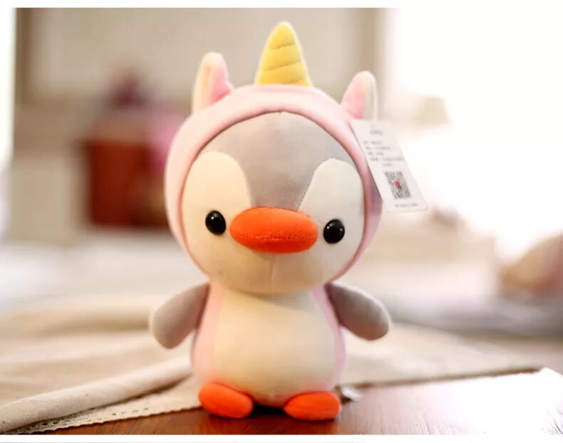 Cute Plush Toy Penguin Transforms into Dinosaur, Frog, Unicorn, and Bee – A Fun Stuffed Doll Cartoon Animal Ideal for Kids' Birthday and Christmas Gifts ShopOnlyDeal