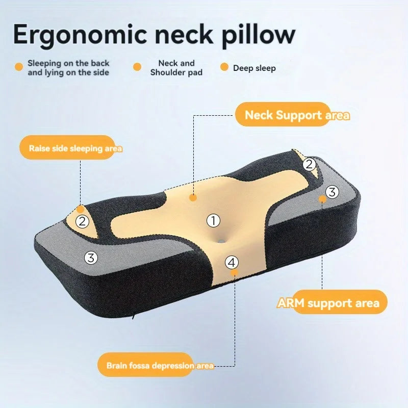 1pc Cervical Pillow Odorless Orthopedic Pillow For Neck And Shoulder Support Memory Foam Neck Pillow Ergonomic Sleeping Home ShopOnlyDeal