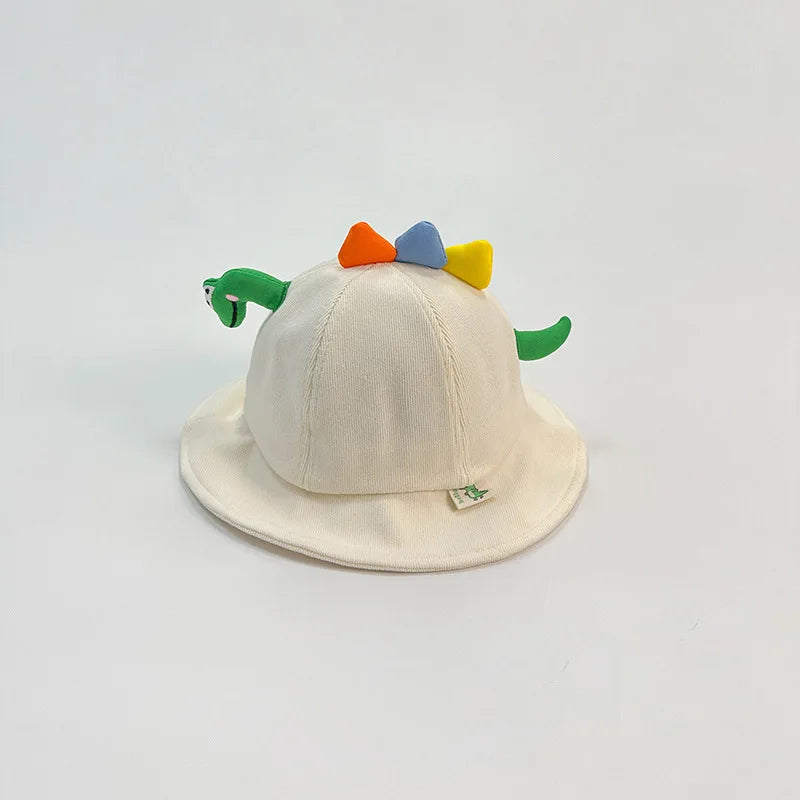 Korean Cute Cartoon Dinosaur Baby Bucket Hat Children Outdoor Beach Sun Hats Boys Girls Cotton Kids Fisherman Cap ShopOnlyDeal