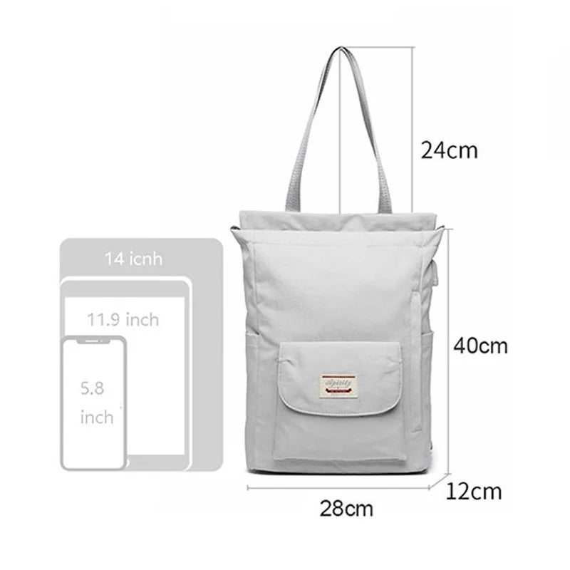 Women's Waterproof Stylish Laptop Backpack | Korean Fashion Oxford Canvas USB College Backpack | Fits 13, 13.3, 14, 15.6-inch Laptops ShopOnlyDeal