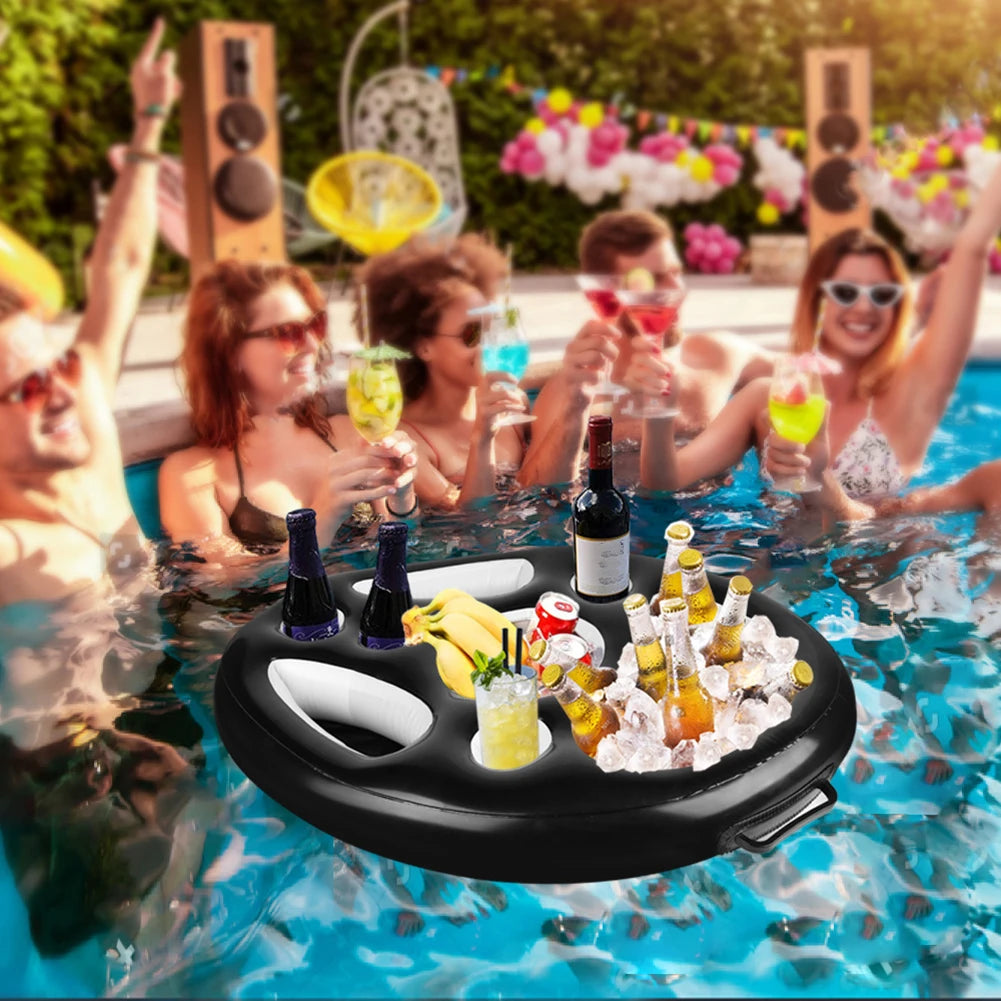 Inflatable Pool Floats Bar Coasters Cooler Table Portable Pool Beach Swimming Party Drink Cup Stand Friends Birthday Gift ShopOnlyDeal