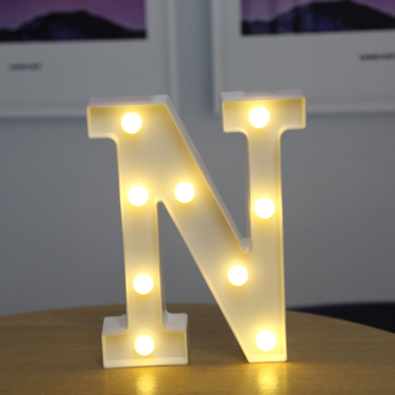 Decorative Letters Alphabet Letter LED Lights Luminous Number Lamp Decoration Battery Night Light Party Baby Bedroom Decoration ShopOnlyDeal