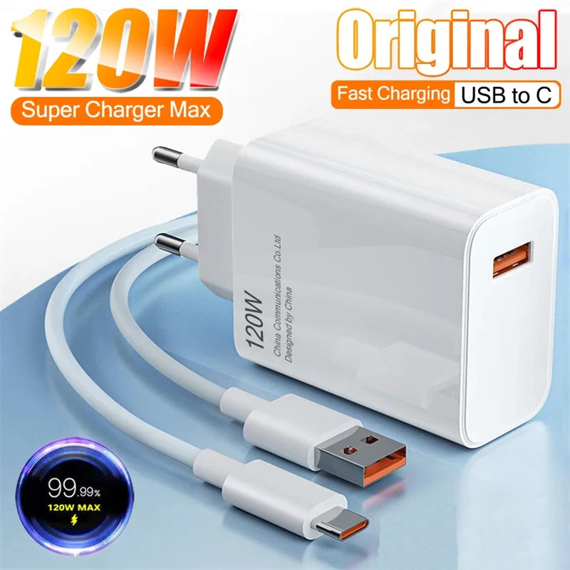 Original 120W Ultra Fast Charger For Xiaomi 14 13 12 11 Redmi Note 11T 12T 13 Pro POCO X4 X5 6A Type-C USB Turbo Charging Cable ShopOnlyDeal