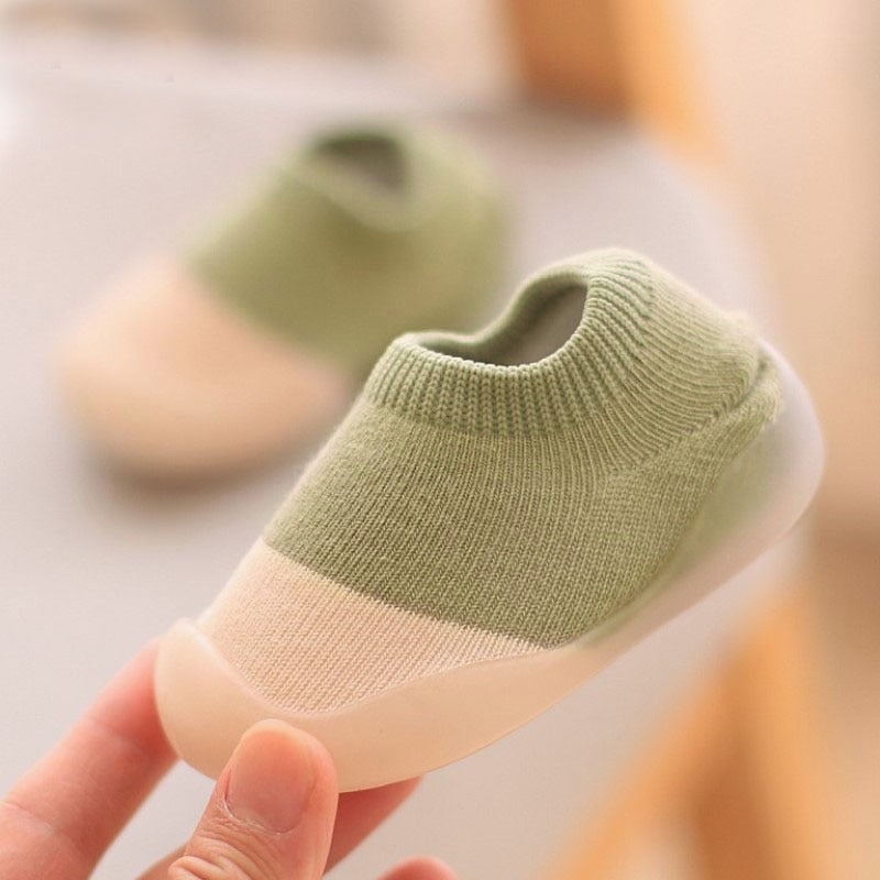 Baby Shoes First Walkers Comfortable Boys Girls Kids Rubber Soft Sole Floor Shoes Knit Booties Anti-Slip ShopOnlyDeal