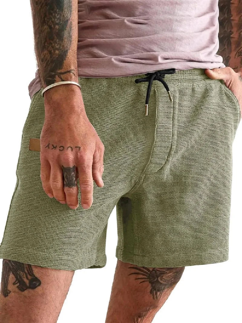 New Summer 2024 Men's Athleisure Breathable and Comfortable Simple Solid Color Shorts ShopOnlyDeal