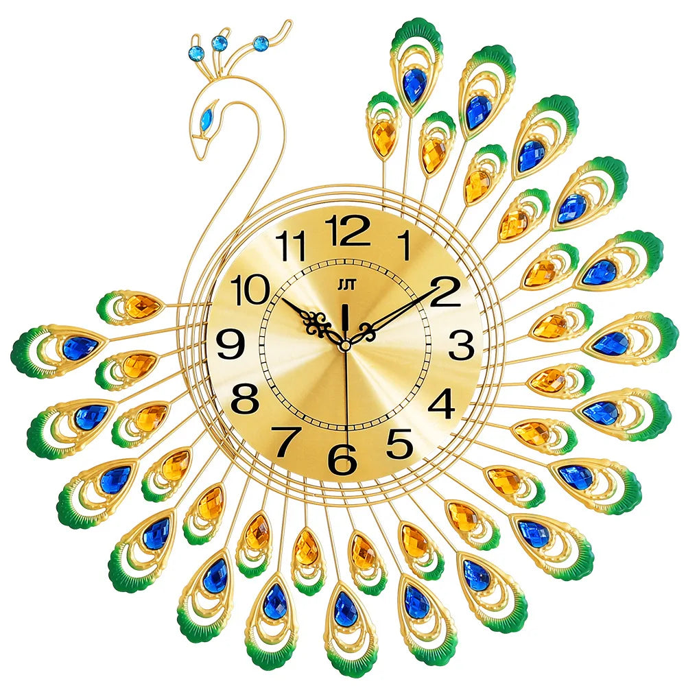 Simple Clocks and Watches Wall Decor Peacock Creativity Large Wall Clock Popular Models Decoration for Home Garden ShopOnlyDeal