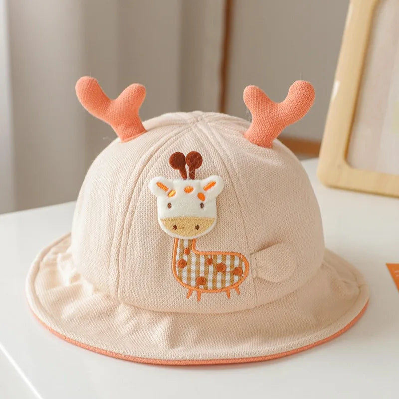 New Baby Bucket Hat With Ears Cute Cartoon Animals Baby Boy Girl Sun Cap Infant Toddler Fisherman Hat ShopOnlyDeal