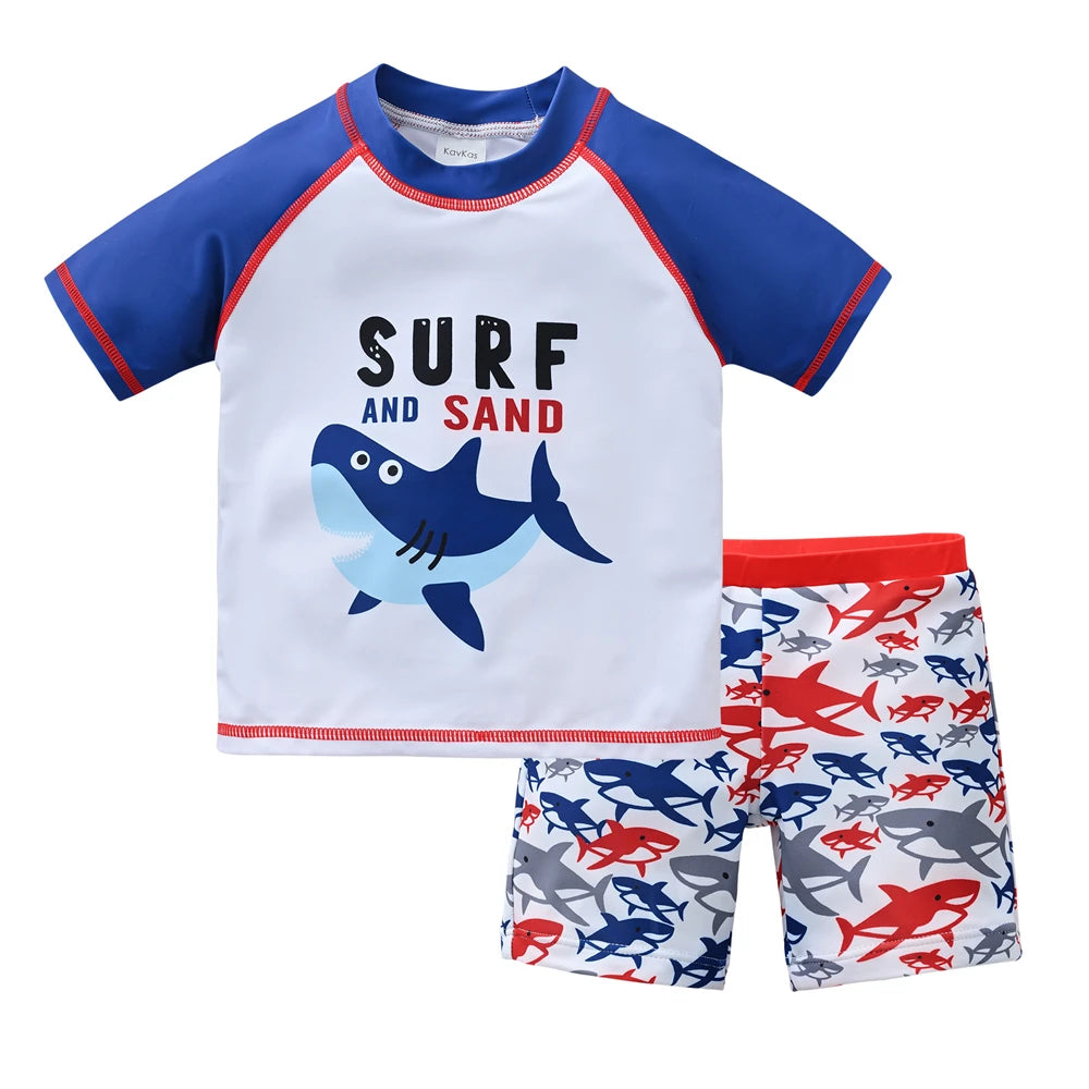 Kids Boy Swimsuit Cool Print 2 Pcs/lot 1-7 Years Summer Children Board Shorts Children Boys Swimwear Beach Surfing ShopOnlyDeal