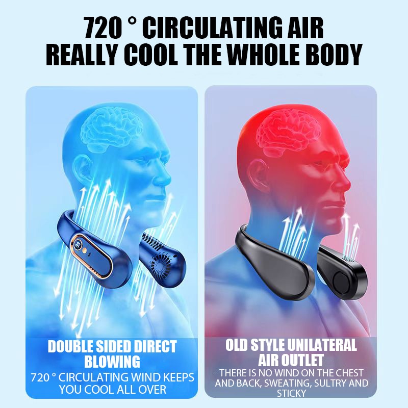 Hanging Neck Fan Digital Display Power ventilador Bladeless Neckband Fan Portable Mini Air Cooler USB Rechargeable Electric Fans ShopOnlyDeal