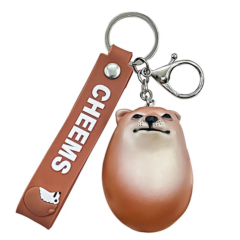 New Cheems Dog Egg Keychain Creative Cute and Funny Dog Toy Decoration Keyring Car Phone Bag Pendant Gift Ornament Llaveros 키링 ShopOnlyDeal