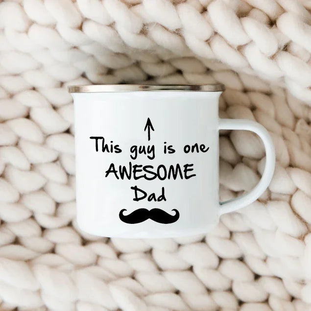 Dad Nutritional Facts Coffee Mug Enamel Cup for Papa Daddy Stepdad Father’s Day Gift Best Dad Ever Cups Dad Gifts From Kids ShopOnlyDeal