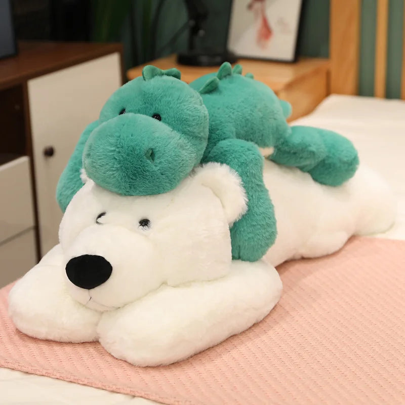 Kawaii Bear Plush Toys Pig/Crocodile/Husky Lying Stuffed Animal Plushie Pillow  For Girls Cute Children's Toys For Sleeping Toy ShopOnlyDeal