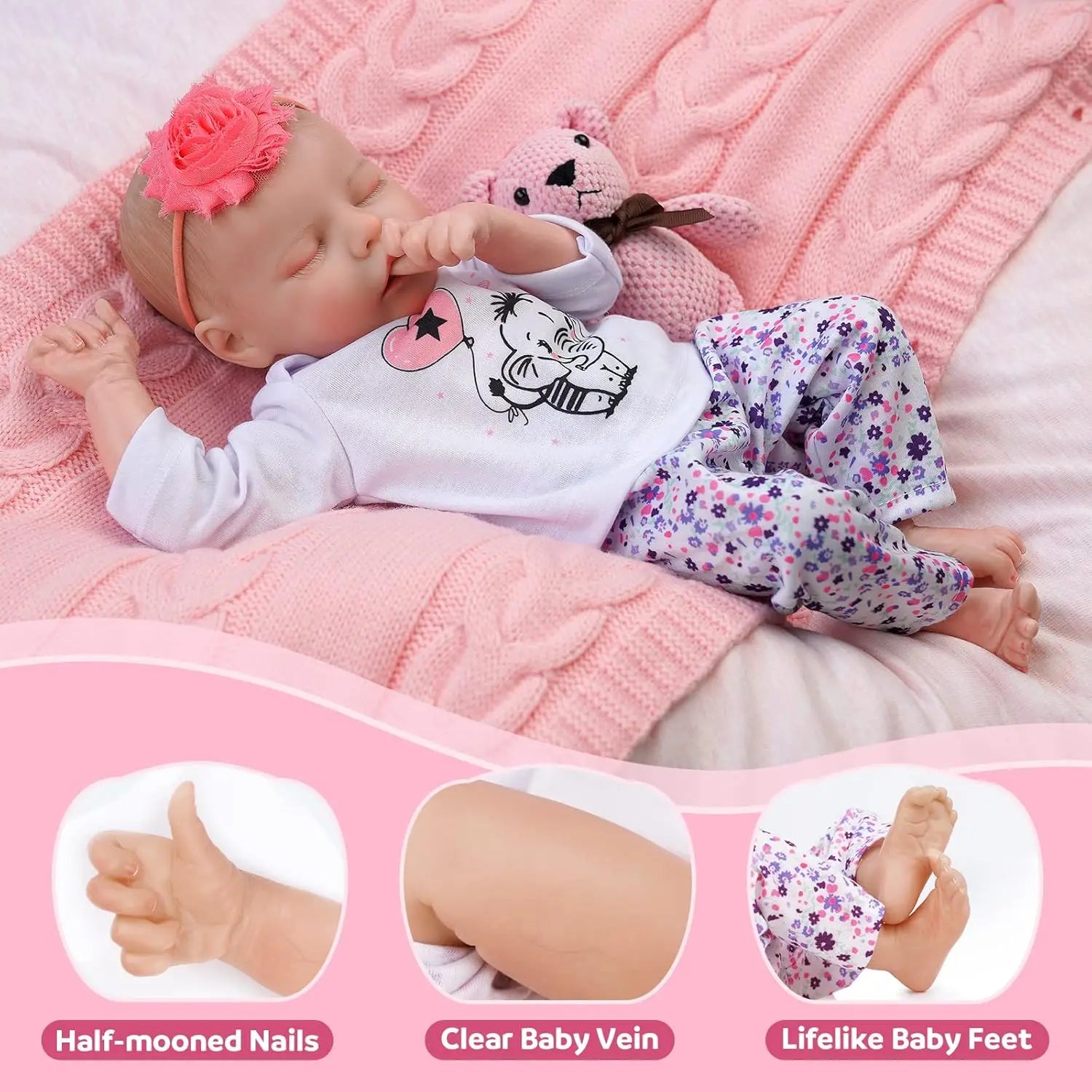 Lifelike Reborn Baby Dolls - 17-Inch Baby Soft Body Realistic-Newborn Baby Dolls Full Vinyl Body Poseable Real Life Baby Dolls ShopOnlyDeal